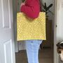 Yellow Tote Bag With Motivational Message Inside, thumbnail 1 of 4