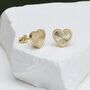 9ct Yellow Gold Rainbow Heart Stud Earrings, thumbnail 1 of 3