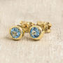 Solid Gold Aquamarine Gemstone Earrings, thumbnail 1 of 5