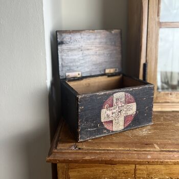 Vintage Wooden First Aid Medical Box, 3 of 8