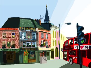 The Golden Heart, Spitalfields, East London Illustration Art Print, 2 of 2