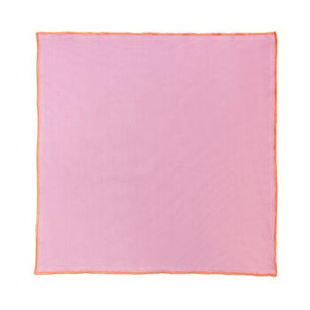Soft Cotton Linen Napkins With Embroidery Pink/Orange • Set Of Six, 6 of 6