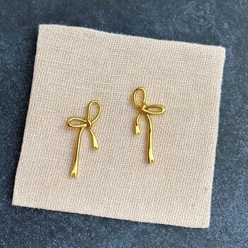 Sterling Silver Or Gold Plated Bow Earrings, 2 of 6