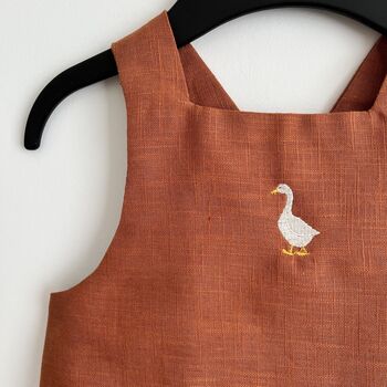 Personalised Children's Apron 100% Linen Kids Pinafore Apron, 4 of 10