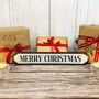 Silver Glitter Merry Christmas Road Sign Decor, thumbnail 3 of 5