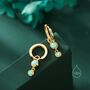 Sterling Silver Double Aqua Green Opal Dangle Huggie Hoop Earrings, thumbnail 5 of 12