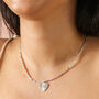 Sunbeam Heart Pendant Beaded Necklace In Silver, thumbnail 1 of 3