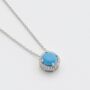 Round Turquoise 925 Sterling Silver Necklace, thumbnail 2 of 4