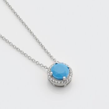 Round Turquoise 925 Sterling Silver Necklace, 2 of 4