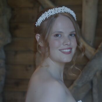 White Floral Bridal Headpiece, 5 of 5