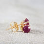 Ruby Stud Earrings In Silver Or Gold, thumbnail 2 of 11