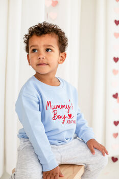 Valentines 'Mummy's Boy/Girl' Personalised Name Embroidered Sweatshirt Jumper, 4 of 6