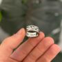 Mens Engraved 8mm Silver Plant Band Ring, thumbnail 2 of 11