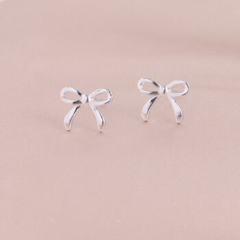 Gift Bag 18th Sterling Silver Bow Earring, 2 of 5