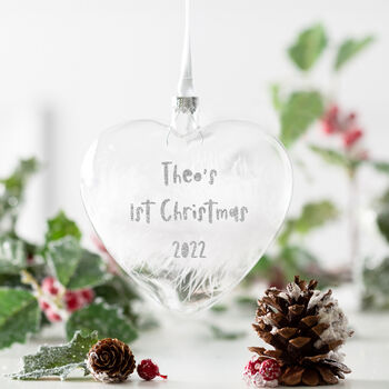 Personalised Baby's 1st Christmas Feather Bauble, 3 of 4