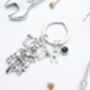 Motorbike Personalised Skeleton Keyring Biker Gift, thumbnail 4 of 8