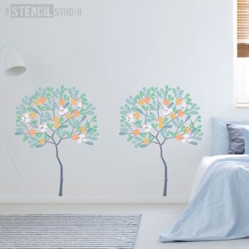 Round Tree With Oranges Stencil Pack, 3 of 9