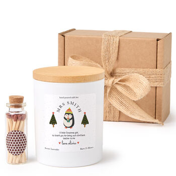 Personalised Teacher Christmas Candle Gift, 8 of 9