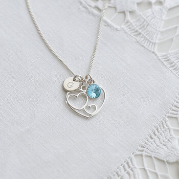 60th Birthday Gift, Sterling Silver Personalised Heart Necklace, 2 of 9