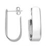 Chunky Sterling Silver Open Rectangle Hoop Earrings, thumbnail 3 of 5