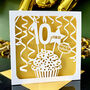 Personalised Cupcake 10th Birthday Card, thumbnail 1 of 4