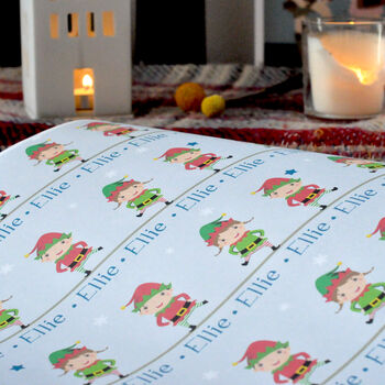 Christmas Gift Wrap: Personalised Little Elf, 3 of 4