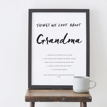 Personalised Things I Love About Grandma Print, 2 of 3