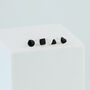 Sterling Silver Black Geometric Shapes Stud Earrings, thumbnail 1 of 5