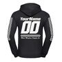 Personalised Adult Race Name And Number Hoodie In Black, thumbnail 1 of 7