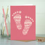 New Baby Card ‘Baby Girl Feet’, thumbnail 2 of 5