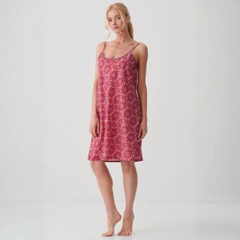Women's 'Byzantine' Paisley Crisp Cotton Strappy Nightdress, 3 of 4