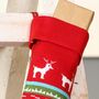 Personalised Log Cabin Knitted Christmas Stocking, thumbnail 6 of 9