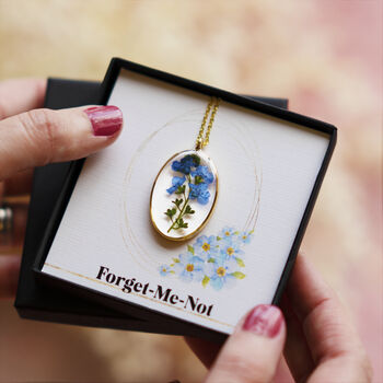 Personalised Forget Me Not Pressed Flower Necklace, 5 of 12