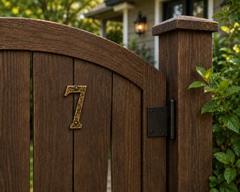 Hammered Brass House Number Plaque, 10 of 12