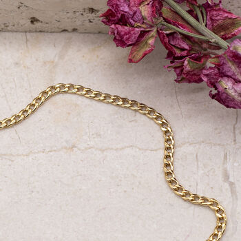 9ct Yellow Gold Curb Chain Anklet, 4 of 7