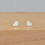 Gold Plated Flat Heart With Cz Stud Earrings, thumbnail 1 of 2