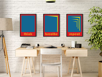 Bauhaus Style Think Breath Repeat Poster Set, 2 of 2