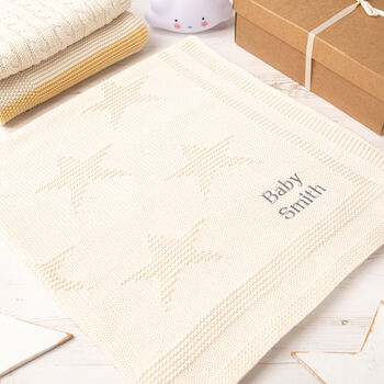 Unisex Cream Star Hoodie And Blanket Gift Set, 3 of 12