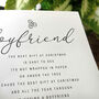 Christmas Card For Boyfriend, To A Special Boyfriend Christmas Card, Personalised Card For Boyfriend, Handmade Card For Him, thumbnail 2 of 4