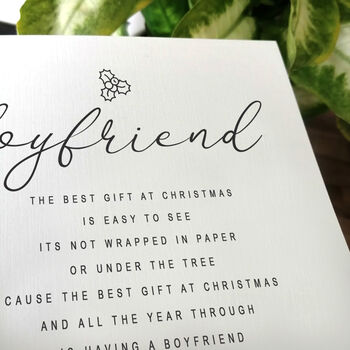 Christmas Card For Boyfriend, To A Special Boyfriend Christmas Card, Personalised Card For Boyfriend, Handmade Card For Him, 2 of 4