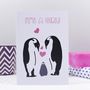 It's A Girl Penguin Announcement Card, thumbnail 1 of 2