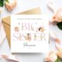 Big Sister Fairy Card, Pink New Sister Announcement, New Baby, thumbnail 1 of 2
