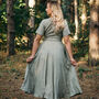 Long Linen Dress Wrap Dress Bridesmaid Dress, thumbnail 5 of 10