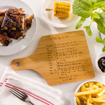 Personalised Handwriting Recipe Chopping Board For Him, 9 of 9