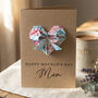 Personalised Mother's Day Floral Origami Heart Kraft Card, thumbnail 6 of 7