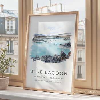 Iceland Travel Poster Of The Blue Lagoon, 2 of 7