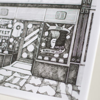 Personalised Record Shop Print, 4 of 10