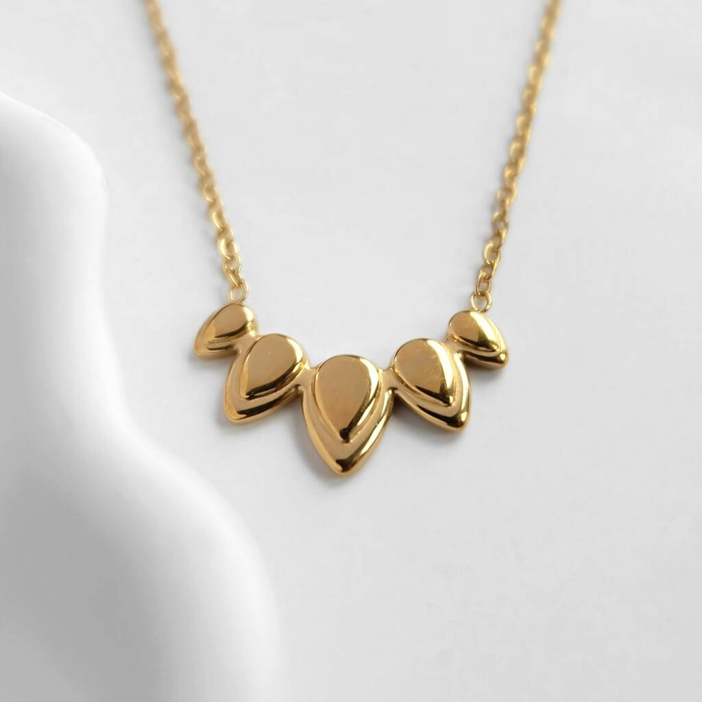 Gold Waterproof Teardrop Necklace Jewellery Gift, 1 of 4