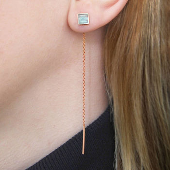 Amethyst Feburaury Birthstone Silver Threader Earrings, 3 of 6