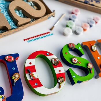 Personalised Paint Your Own Sport Wooden Name, 4 of 9